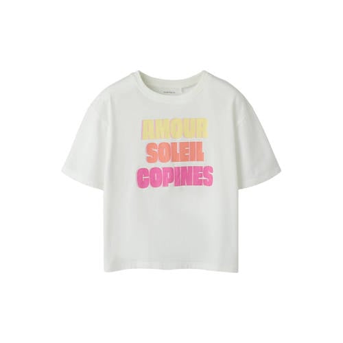 NAME IT KIDS T-shirt wit Meisjes Katoen Ronde hals Tekst - maat 158/164 afbeelding