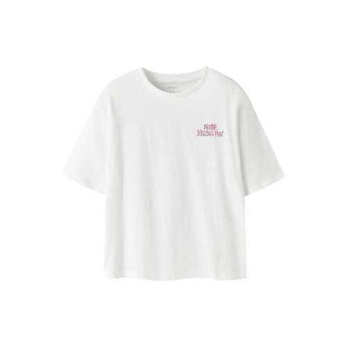 NAME IT KIDS T-shirt met backprint wit Meisjes Katoen Ronde hals Backprint - maat 146/152 afbeelding