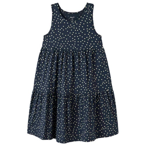 NAME IT KIDS A-lijn jurk met stippen donkerblauw Meisjes Katoen Ronde hals - maat 152 afbeelding