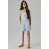 NAME IT KIDS playsuit met blad print blauw
