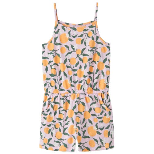 NAME IT KIDS playsuit met all over print lichtroze/oranje Meisjes Katoen Ronde hals - maat 134 afbeelding