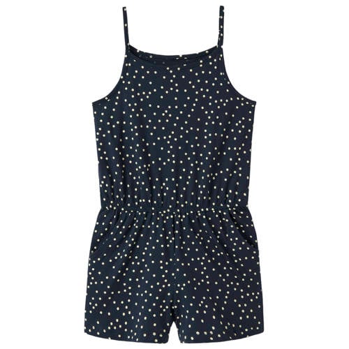 NAME IT KIDS playsuit met stippen print donkerblauw Meisjes Katoen Ronde hals - maat 164 afbeelding