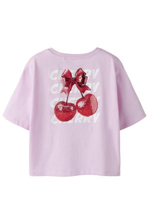 T-shirt met backprint lichtroze