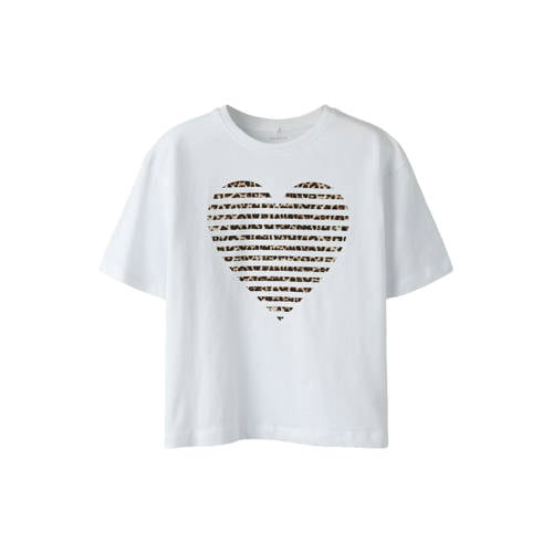 NAME IT KIDS T-shirt wit Meisjes Katoen Ronde hals Printopdruk - maat 158/164 afbeelding