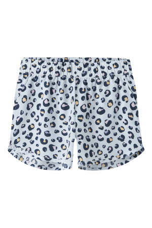 regular gebloemde casual short lichtblauw