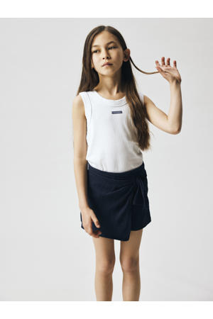 skort gebreid donkerblauw