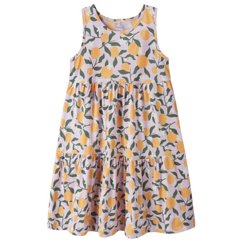 NAME IT KIDS A-lijn jurk lichtroze Meisjes Katoen Ronde hals All over print - maat 134 afbeelding