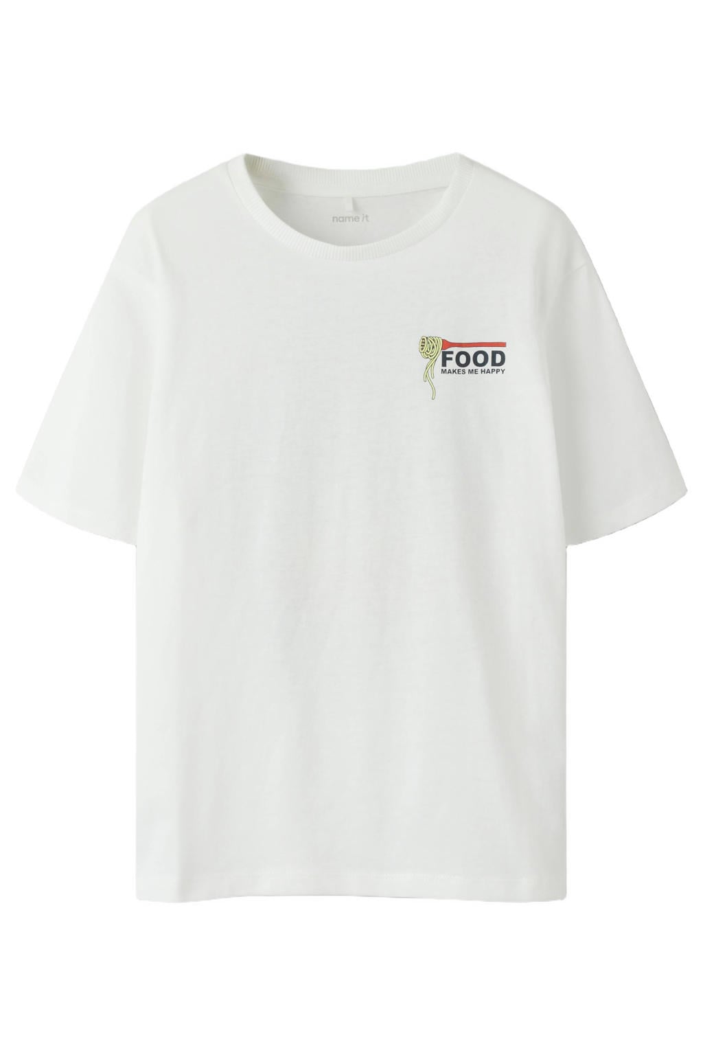NAME IT KIDS T-shirt met backprint wit