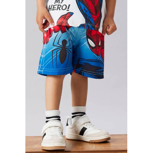 NAME IT MINI Spiderman zwemshort blauw/rood Jongens Polyester Printopdruk - maat 92 afbeelding
