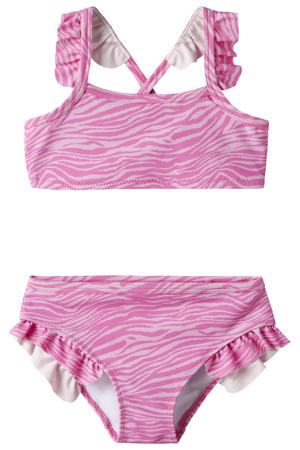 crop bikini zebraprint roze