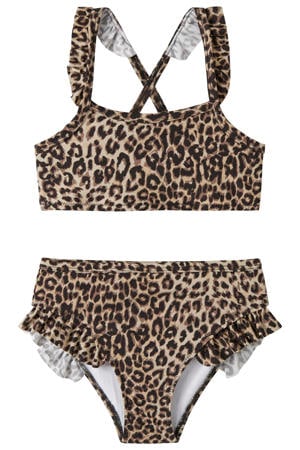 crop bikini panterprint bruin