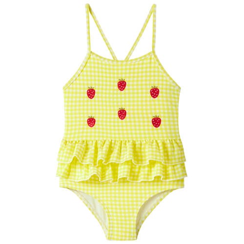 NAME IT MINI badpak met ruches geel Roze Meisjes Polyamide - maat 122/128 afbeelding