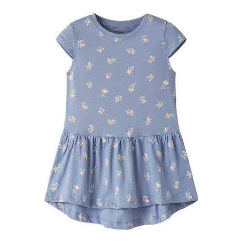 NAME IT MINI A-lijn jurk paars Meisjes Katoen Ronde hals All over print - maat 98 afbeelding