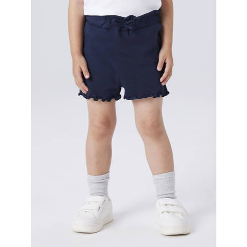 NAME IT MINI regular casual short donkerblauw Korte broek Meisjes Katoen - maat 116 afbeelding