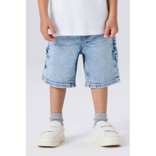 NAME IT MINI regular waist short light blue denim Korte broek Blauw Effen - maat 92 afbeelding