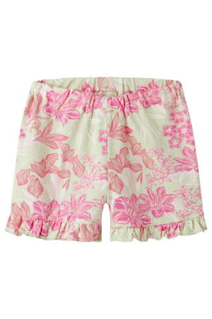 regular gebloemde casual short roze