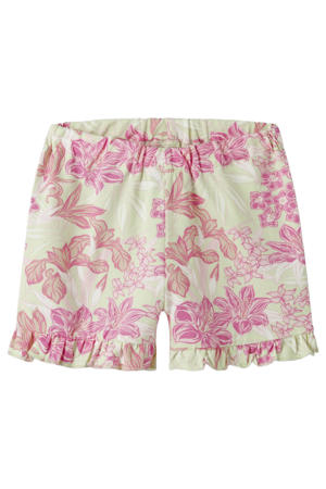 regular gebloemde casual short roze