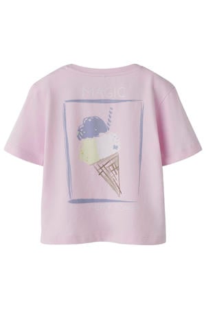 T-shirt met backprint lichtroze