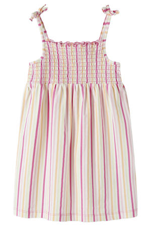 gestreepte zomerjurk roze