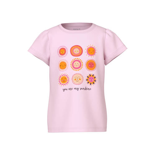 NAME IT MINI T-shirt Roze Meisjes Katoen Ronde hals Printopdruk - maat 122/128 afbeelding