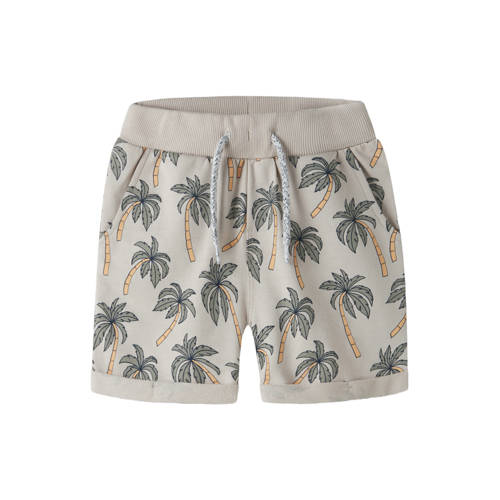 NAME IT MINI regular sweatshort Grijs Jongens/Meisjes Katoen All over print - maat 80 afbeelding