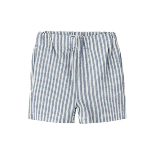 NAME IT MINI regular gestreepte casual short blauw/wit Korte broek Jongens Katoen - maat 104 afbeelding