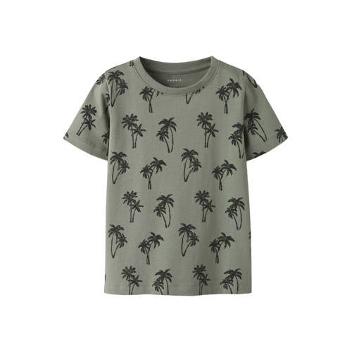 NAME IT MINI T-shirt groen Jongens Stretchkatoen Ronde hals All over print - maat 80 afbeelding
