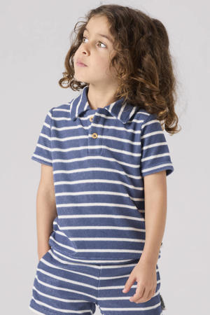 gestreepte polo blauw
