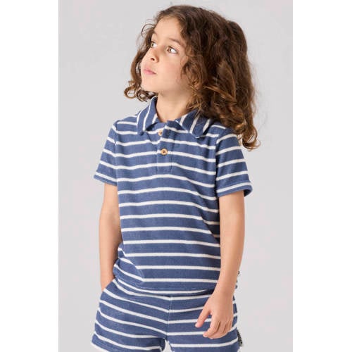 NAME IT MINI gestreepte polo blauw Jongens Badstof Polokraag Streep - maat 98 afbeelding