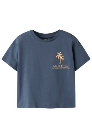 T-shirt met backprint blauw