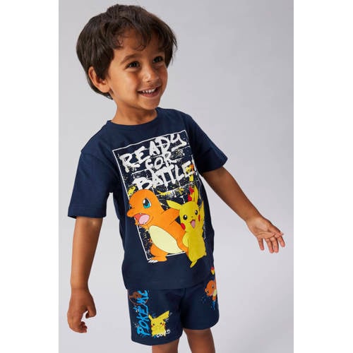 NAME IT MINI Pokemon T-shirt donkerblauw Jongens Stretchkatoen Ronde hals - maat 98 afbeelding