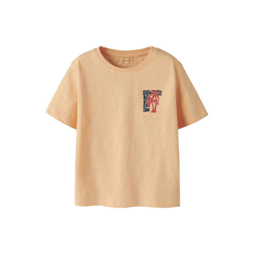 NAME IT MINI T-shirt oranje Jongens Stretchkatoen Ronde hals Printopdruk - maat 122/128 afbeelding