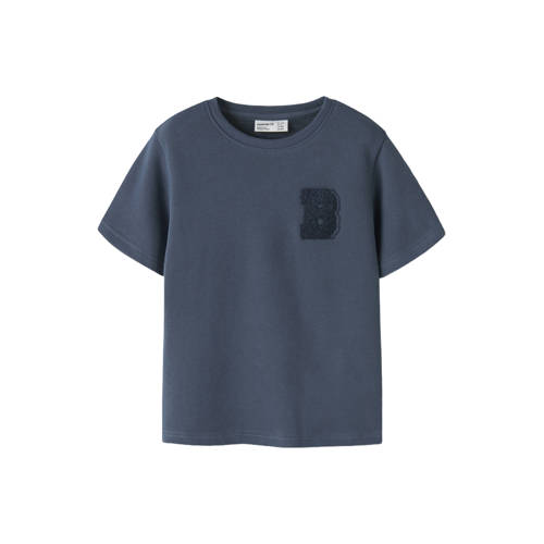 NAME IT MINI T-shirt donkerblauw Jongens Katoen Ronde hals Printopdruk - maat 80 afbeelding