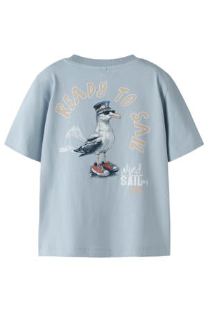 T-shirt met backprint lichtblauw