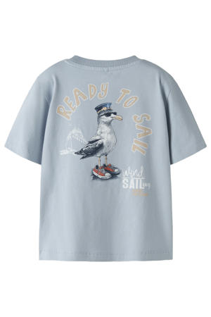 T-shirt met backprint lichtblauw