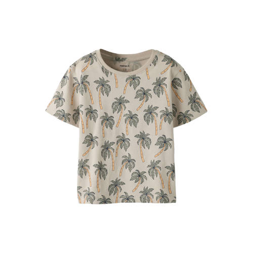 NAME IT MINI T-shirt Grijs Jongens Katoen Ronde hals All over print - maat 92 afbeelding
