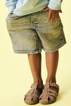 regular waist short grey denim