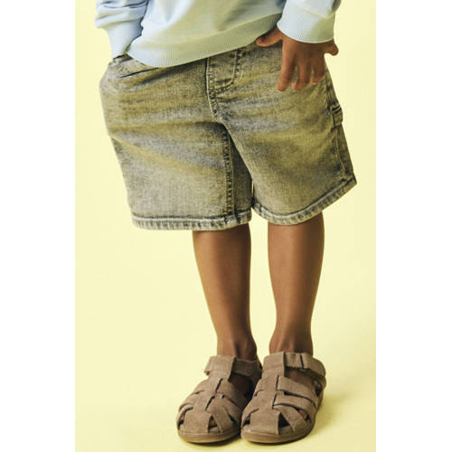 NAME IT MINI regular waist short grey denim Korte broek Grijs Effen - maat 92 afbeelding