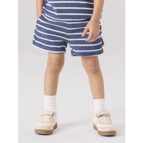 NAME IT MINI regular gestreepte casual short blauw met textuur Korte broek Jongens Badstof - maat 80 afbeelding