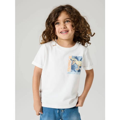 NAME IT MINI T-shirt Wit Jongens Stretchkatoen Ronde hals Printopdruk - maat 80 afbeelding