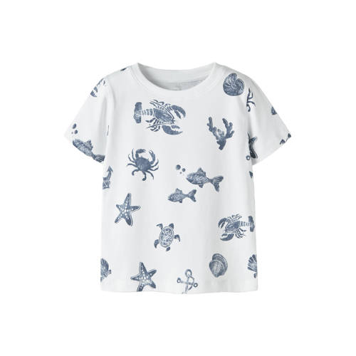 NAME IT MINI T-shirt wit Jongens Stretchkatoen Ronde hals All over print - maat 122/128 afbeelding