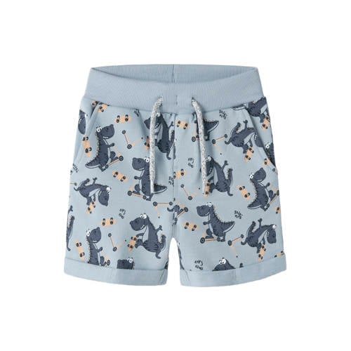 NAME IT MINI regular sweatshort Blauw Jongens/Meisjes Katoen All over print - maat 80 afbeelding
