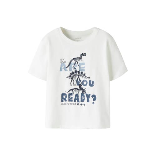 NAME IT MINI T-shirt wit Jongens Stretchkatoen Ronde hals Printopdruk - maat 116 afbeelding