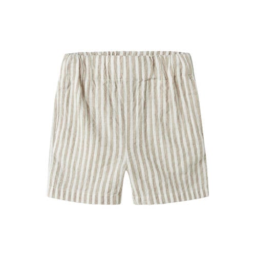 NAME IT MINI regular gestreepte casual short beige/wit Korte broek Jongens Katoen - maat 104 afbeelding