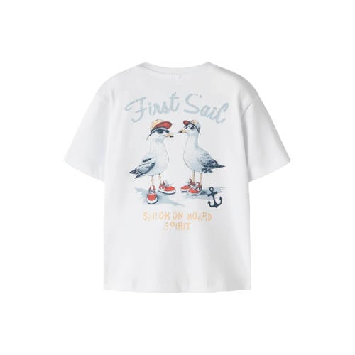 NAME IT MINI T-shirt met backprint wit Jongens Stretchkatoen Ronde hals - maat 92 afbeelding