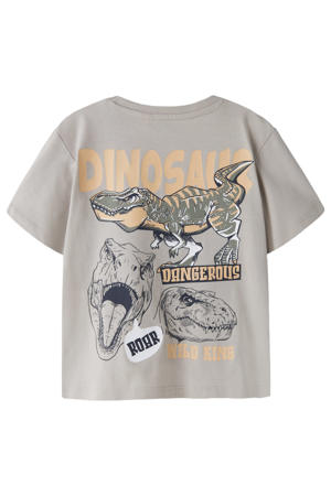 T-shirt met backprint grijsbruin