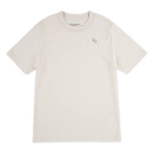 Abercrombie & Fitch jersey T-shirt ecru Jongens Katoen Ronde hals Effen - maat 170-176 afbeelding