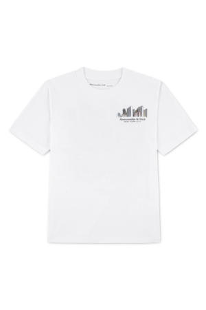 jersey T-shirt met backprint wit