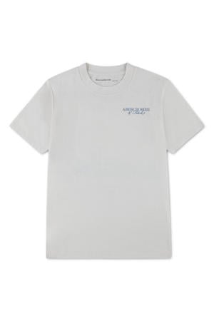 jersey T-shirt met backprint lichtgrijs