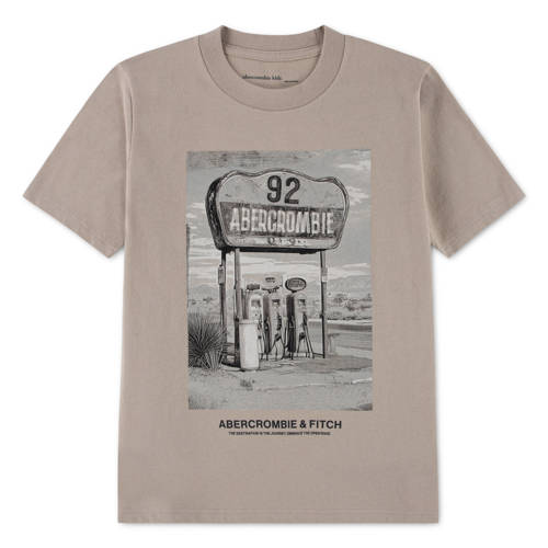 Abercrombie & Fitch jersey T-shirt taupe Bruin Jongens Katoen Ronde hals - maat 146-152 afbeelding